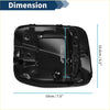 Black plastic fuel tank door cover with molded contours and mounting holes for toyota tacoma 2016-2023 gas filler door back side