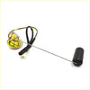 Black cylindrical float fuel tank gauge sending unit with metallic rod and yellow sensor housing for nissan datsun 720