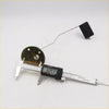 Stainless steel fuel tank gauge sending unit for toyota hilux 1972-1978 with black rubber cap and brass base shown with caliper