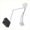 Black rectangular fuel tank sending unit with metallic rod white plastic connectors and red black wires for toyota highlander