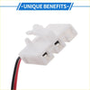 White plastic electrical connector with red and black wires for fuel tank sending unit toyota sienna 2007-2010 back side