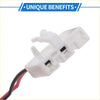 White plastic electrical connector with black silver terminals and red black wires for fuel tank sending unit toyota terios