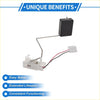 Black rectangular fuel tank sending unit with metal arm and two wires for toyota terios a t 2005 2012 back side view