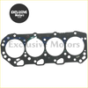 Black engine head gasket with four circular openings and bolt holes metallic sheen for 4jx1 4jx1t engines
