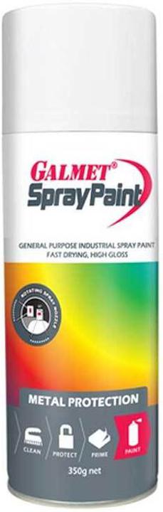 Galmet Fast Dry Enamel Spray Paint White High Gloss 350g