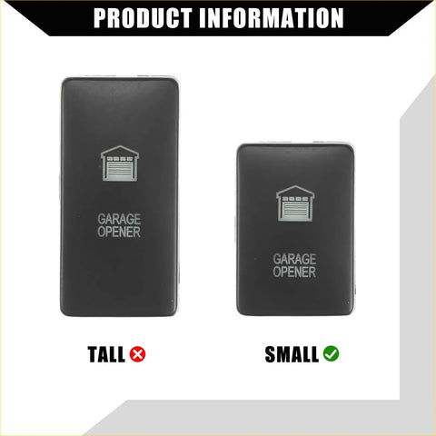 Black rectangular garage opener push button switch with silver icon labeled small model for Toyota Land Cruiser 4Runner