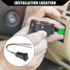 Backside of black plastic garage opener push button switch with green wire connector for toyota land cruiser 4runner