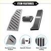 Set of three silver aluminum alloy gas brake footrest pedal pads for toyota rav4 with black rubber grips and slots
