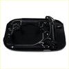 Black plastic gas door fuel lid cover lock hinge with mounting hardware for toyota hilux 2011-2015 backside view