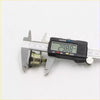 Metallic gas filler lock ignition cylinder being measured with digital caliper for nissan d21 king cab navara pathfinder