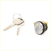 Silver d&d brand cylindrical gas filler lock with matching keys for nissan d22 navara terrano 1997-2004
