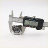 Shiny chrome gas filler lock for nissan d22 np300 king cab 1997-2021 shown with keyhole measured 31.5 mm