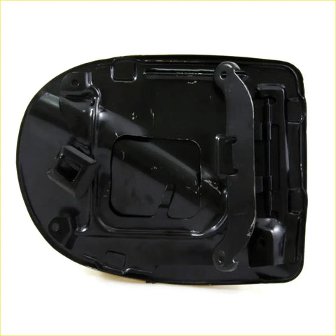 Black plastic gas fuel cover lid with molded contours and mounting brackets for nissan navara king cab 4wd 2004-2014