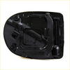 Black plastic gas fuel cover lid with molded contours and latch for Nissan Navara King Cab D40 2007-2014 back side