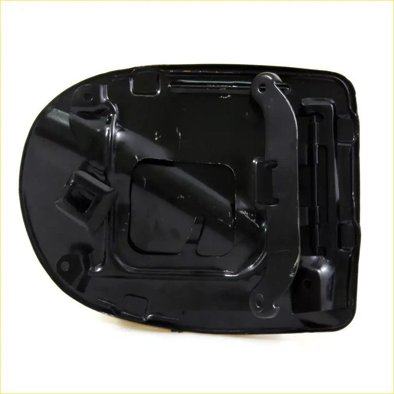 Black plastic gas fuel cover lid with molded contours and latch for Nissan Navara King Cab D40 2007-2014 back side