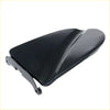 Black glossy motorcycle seat with sleek curved design and integrated mounting bracket for nissan navara king cab d40 fuel lid