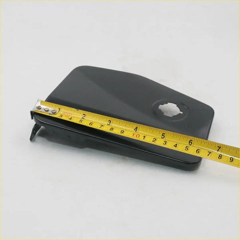 Black plastic motorcycle side cover with circular cutout and angular design for nissan hardbody fuel door cover