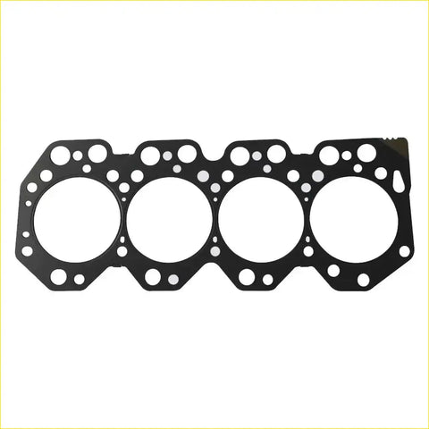Black metal cylinder head gasket with four round openings and edge holes for toyota coaster 15b engine shim