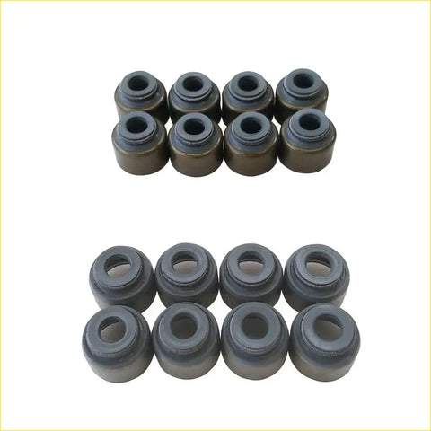 Black and dark gray gasket pro valve stem oil seals arranged in two rows for 1AZFE toyota avensis engines