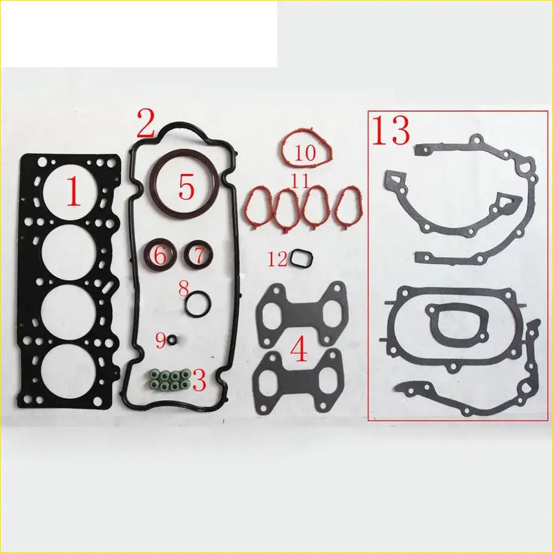 Black rubber gasket set for engine use in fiat panda doblo seicento punto lancia ypsilon 1.2 full set