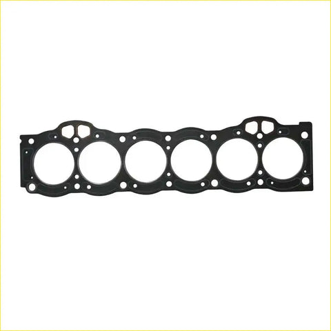 Black rubber cylinder head gasket with five circular openings and edge holes for toyota crown 2.0v cs71 gx71