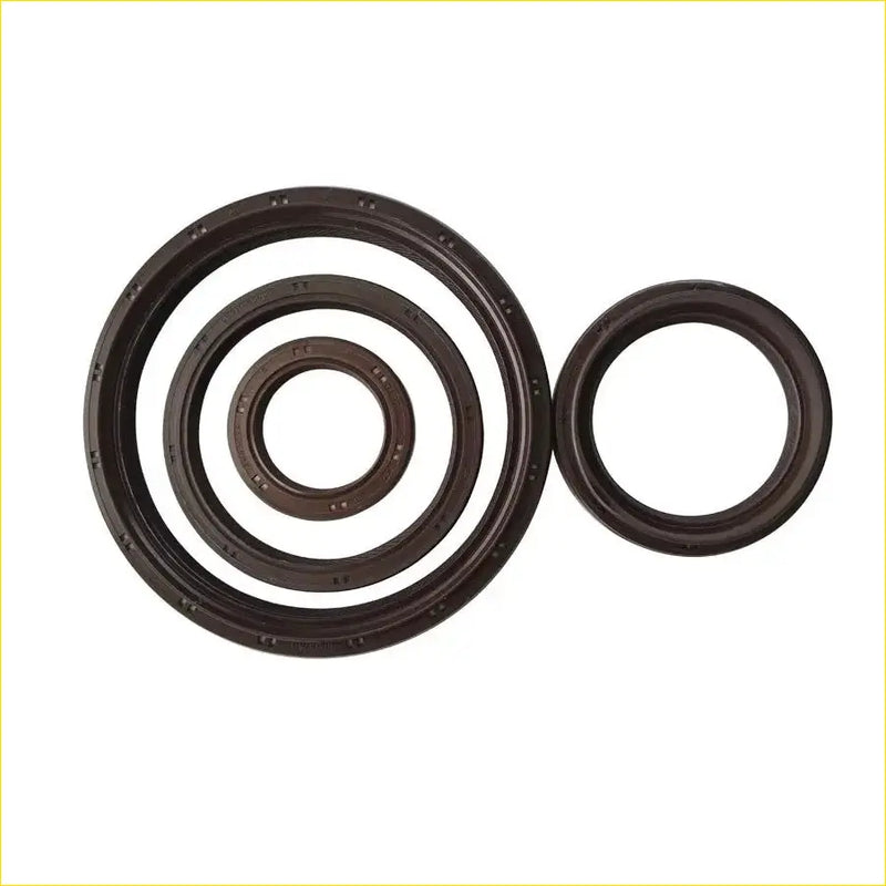 Set of dark brown rubber crankshaft oil seals in varying sizes for toyota landcruiser 90 1kd-ftv gasket pro