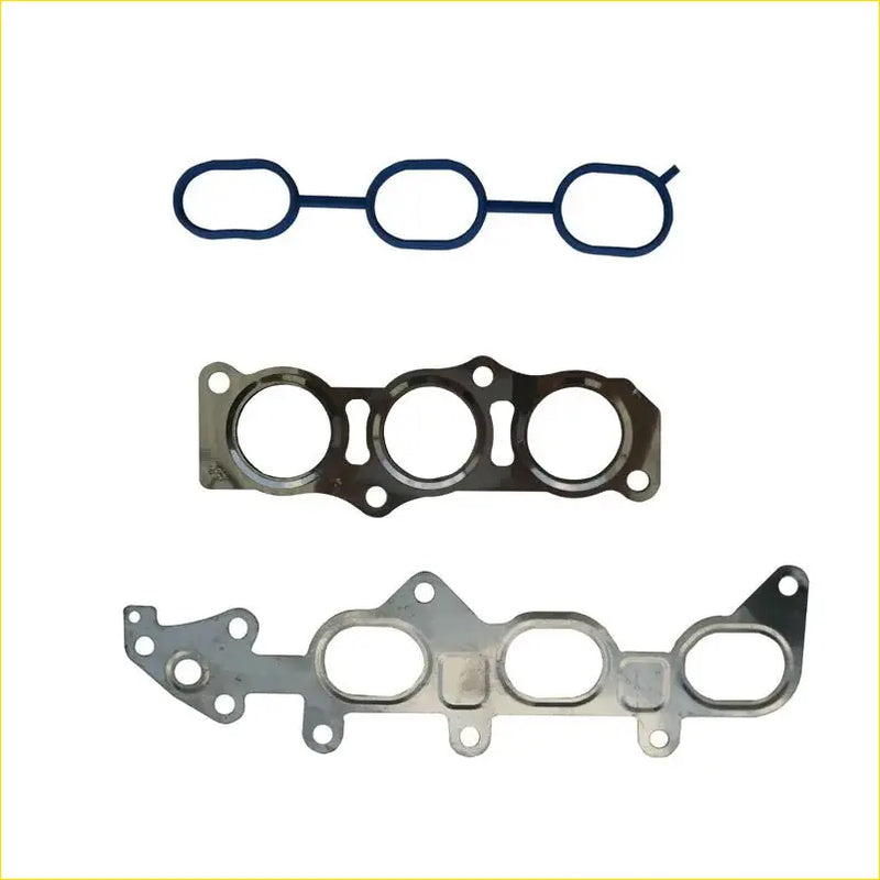 Set of three gasket pro intake manifold gaskets with blue rubber seal and metal plates for toyota yaris aygo 1krfe