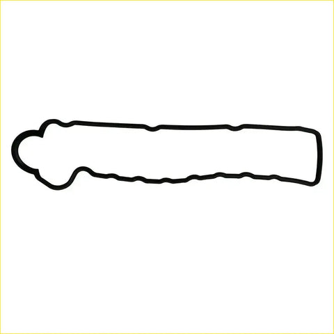 Black outline of a stylized gasket with an ornate rounded end for toyota starlet diesel engine rocker cover