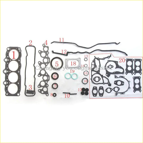 Black rubber engine gasket kit with various seals and rings for toyota corona carina 8v 1.8 by gasket pro