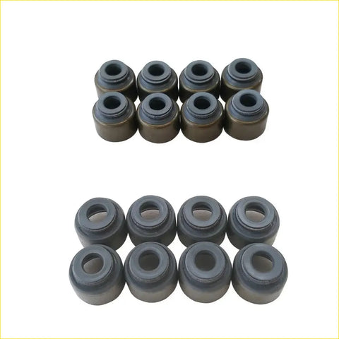 Set of ten black and bronze valve stem oil seals for gasket pro 1zzfe toyota avensis corolla auris in two rows