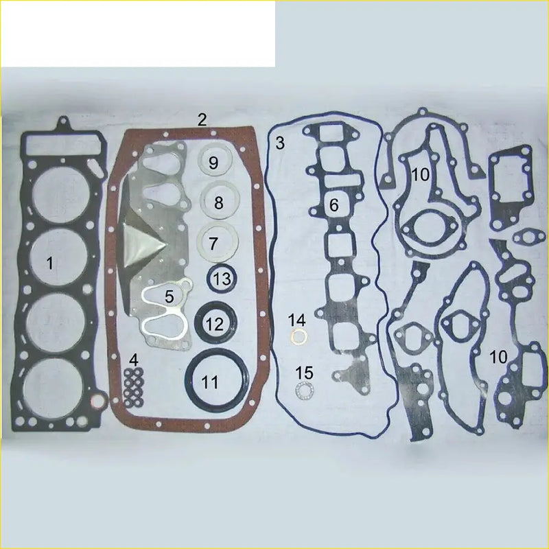 Set of black rubber and metal engine gaskets including cylinder head valve cover and oil pan for toyota hilux 22r 22re rb20