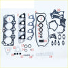 Black rubber gasket set with metallic parts including seals washers and bolts for mitsubishi galant proton persona