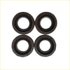 Set of four black rubber oil seals for toyota corolla 4efe spark plug gasket by gasket pro