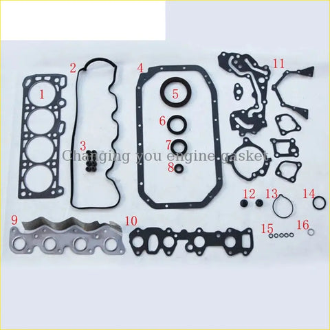 Black rubber engine gasket set with metallic parts for mitsubishi l200 l300 galant 1.6 full gasket pro md997156
