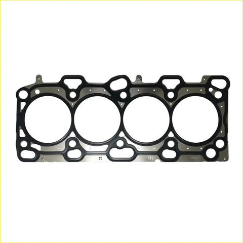 Black rubber gasket with four circular openings and metal plates for gasket pro 4g69 mitsubishi outlander 2.4l