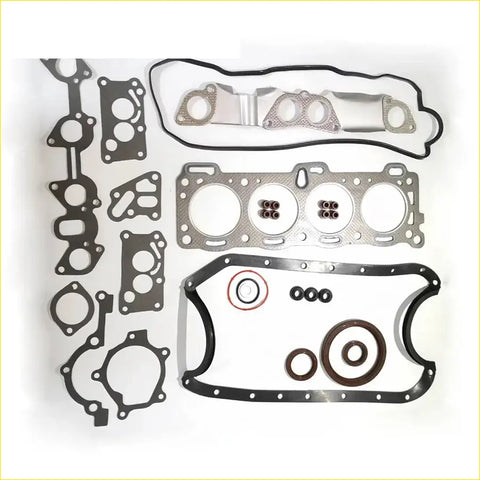 Set of metallic and black rubber gaskets with various shapes for isuzu pickup aska bedford midi 1.8l engine components