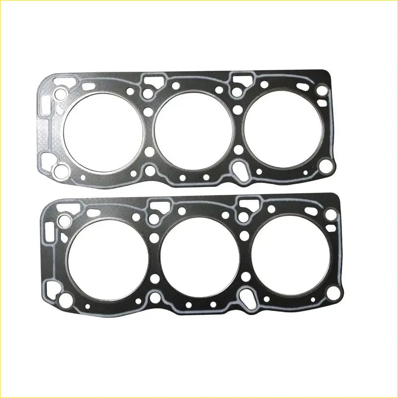 Black engine head gaskets with three circular openings and bolt cutouts for gasket pro 6g72 12v hyundai sonata ii mitsubishi pajero ii 3.0l