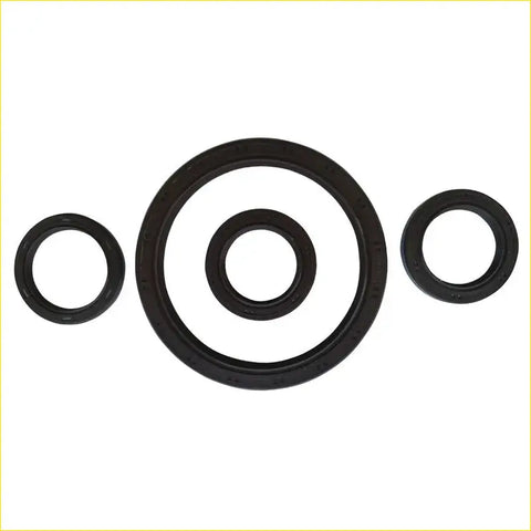 Set of three black rubber crankshaft oil seals with smooth texture for gasket pro 6g75 mitsubishi pajero iii 4wd