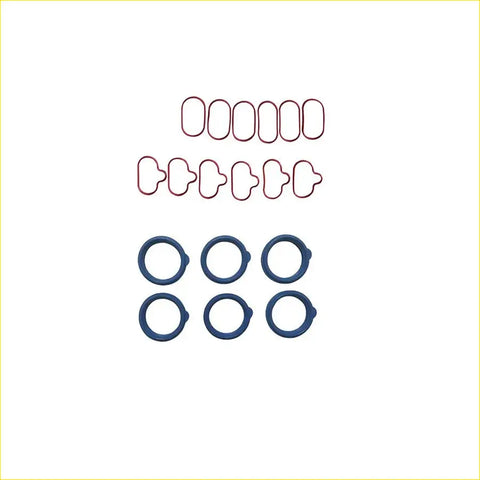 Set of red and blue metallic automotive gaskets with oval seals for gasket pro aj mazda tribute v6 24v intake manifold spark plug compartment