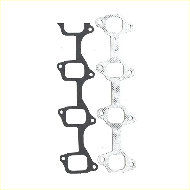 Set of four black and silver perforated engine head gaskets for toyota landcruiser intake and exhaust manifold