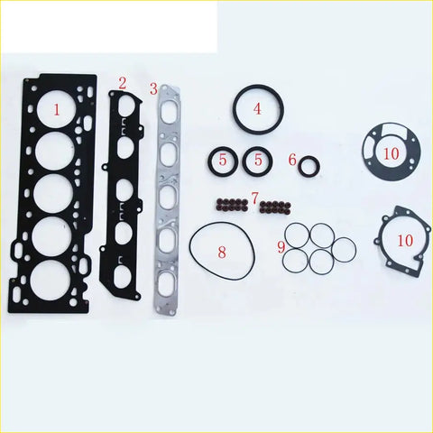 Black rubber gasket set with metal and black valve cover and cylinder head seals for volvo c30 v70 s80 models