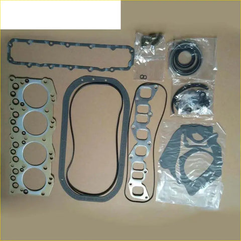 Metallic engine head gasket set with black rubber seals and o-rings packaged for isuzu pick-up elf 250 150 diesel use
