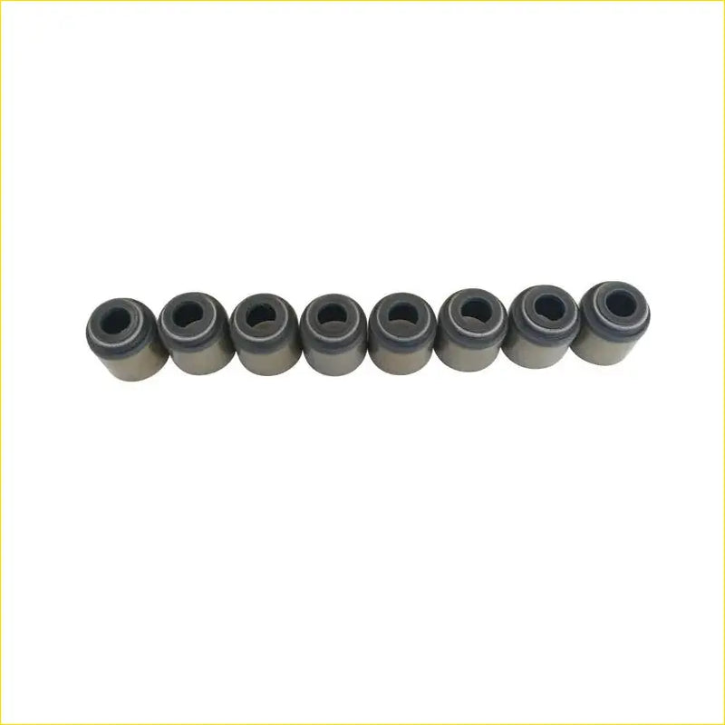 Set of eight metallic gray valve oil seals with dark rubber gasket for gasket pro chevrolet pickup luv c223 diesel