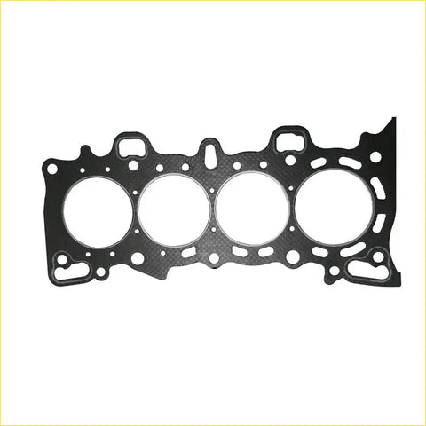Black engine head gasket with four circular openings and textured surface for honda civic 16v d15z4 d16y7 engines