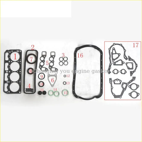 Black rubber engine gasket set with various seals and rings for daihtsuru charmant toyota corolla starlet liteace 1.3 4k 4kc engine