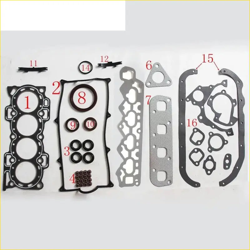 Black rubber gasket set with metal seals for engine assembly gasket pro daihatsu gran move feroza soft charade 1.5 1.6l