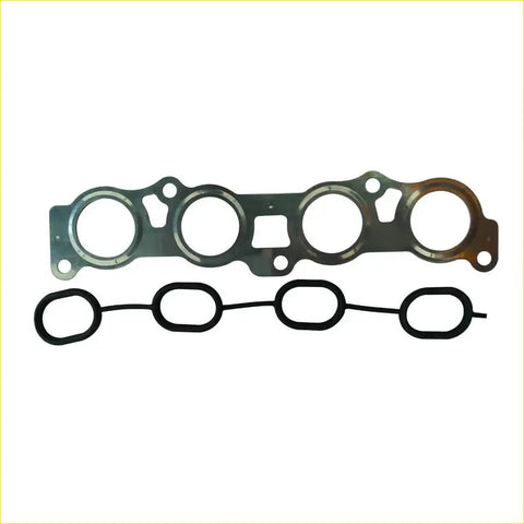 Metallic gray engine head gasket with four circular openings and black rubber seals for daihatsu terios intake exhaust use