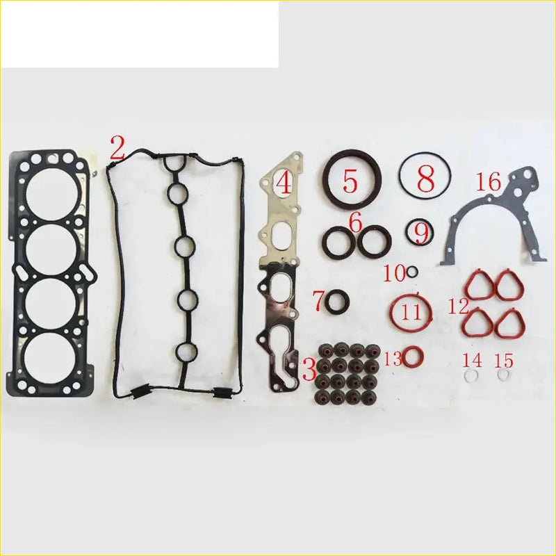 Black rubber gasket set for engine head metal full set compatible with daewoo kalos lacetti f14d5 f14d3 f16d3