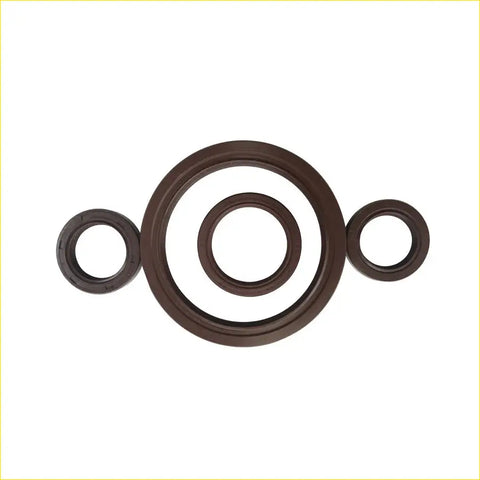 Set of three dark brown rubber crankshaft oil seals with smooth circular design for honda accord shuttle gasket pro f23a3