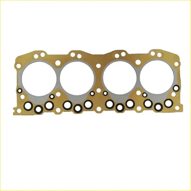 Gold-colored metal gasket pro cylinder head gasket shim with four large openings and black rubber seals for chevy luv c223
